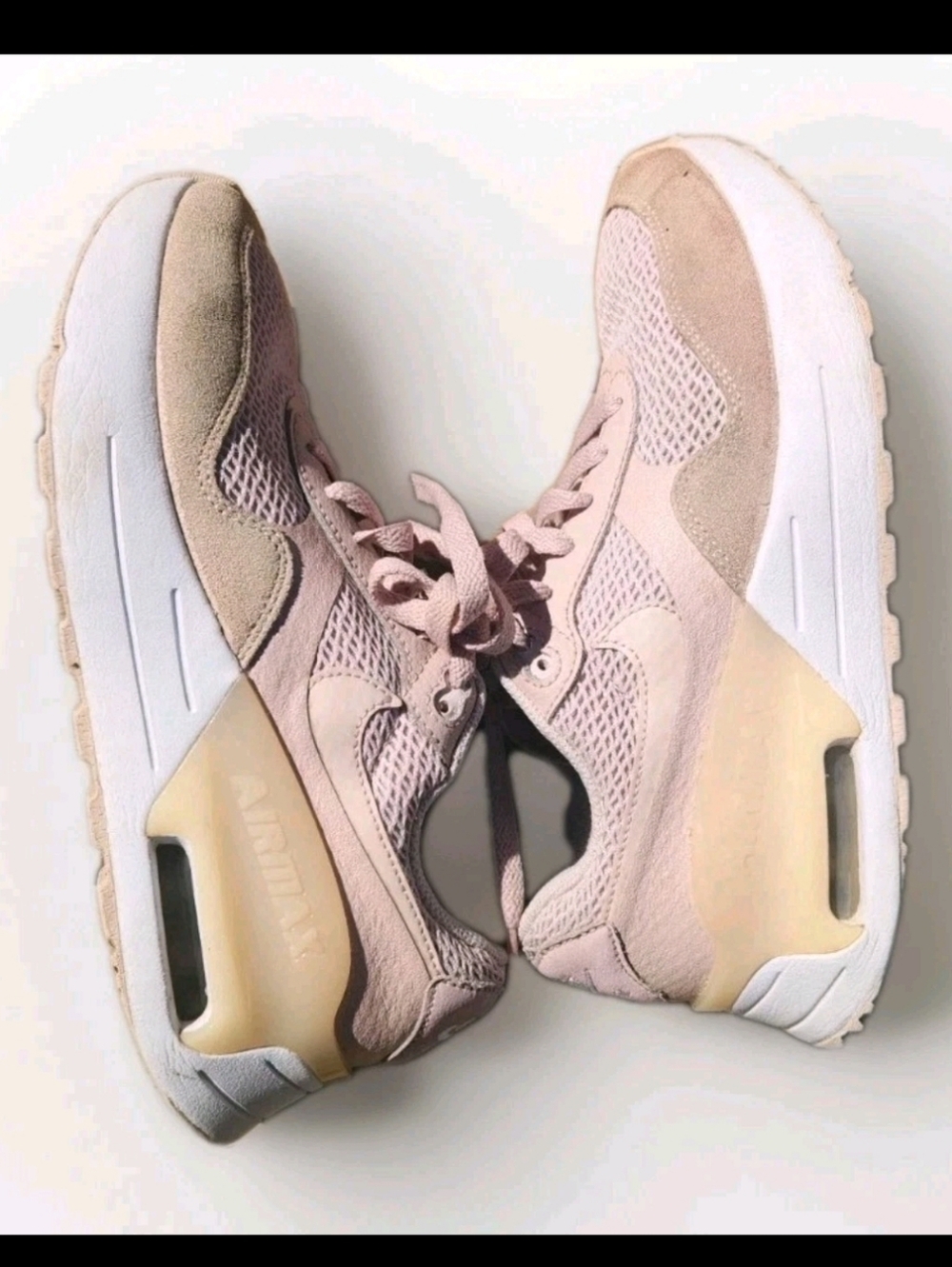 Nike Women's Air Max Pink Suede Cushion Running Shoes Performance Size 6.5
